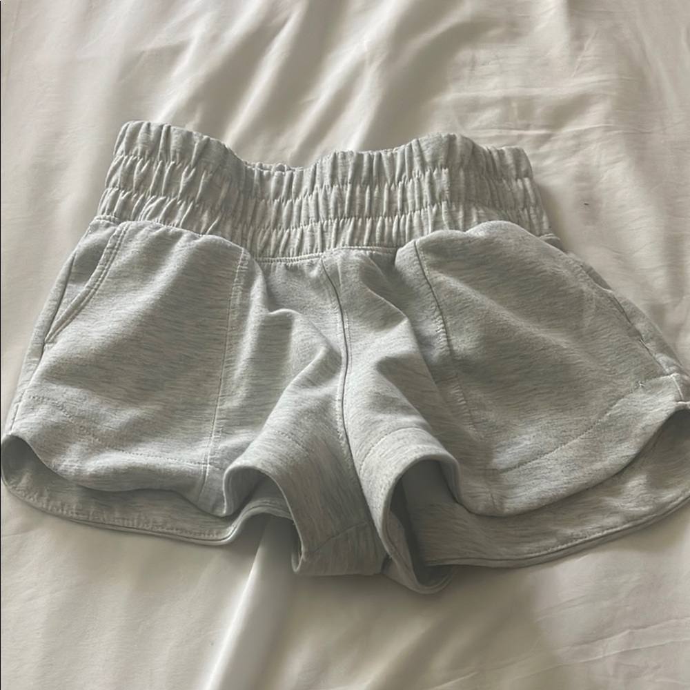Gray Elastic Waist Shorts